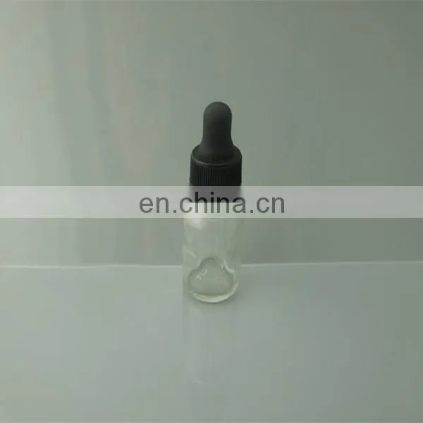 20ml Clear Glass Essential Oil Bottles With Black Plastic Dropper photo-3