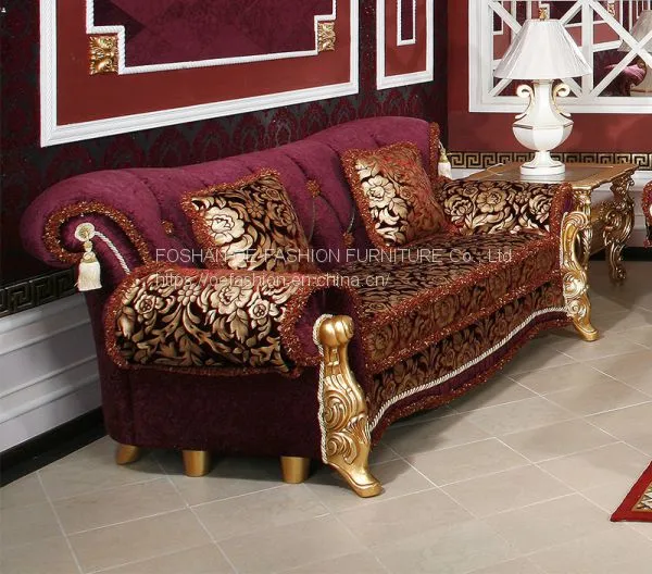 Red Couch Velvet Sofas Living Room Furniture Upholstered Classic Comfortable American Style Home Fabric Sofa Design Set