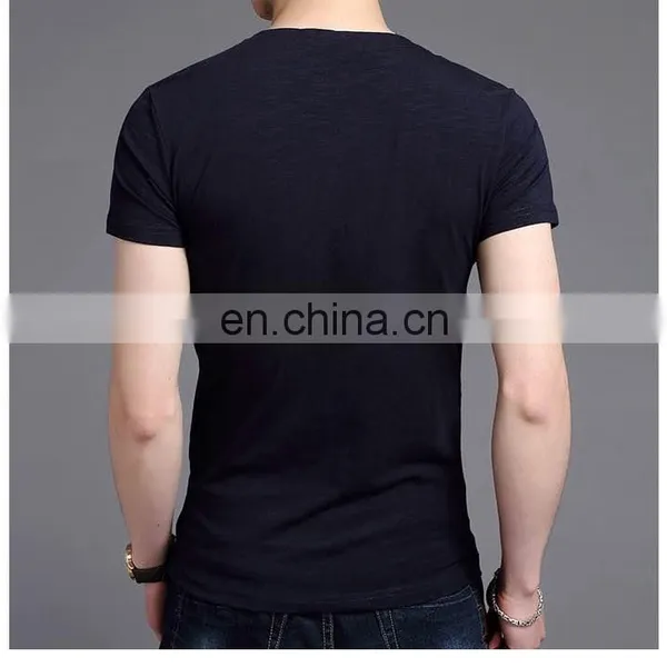 New Arrival Mock v Neck Buttons Collar Wholesale t Shirts Full Hand Designer Ruched t Shirt for Big Man photo-6