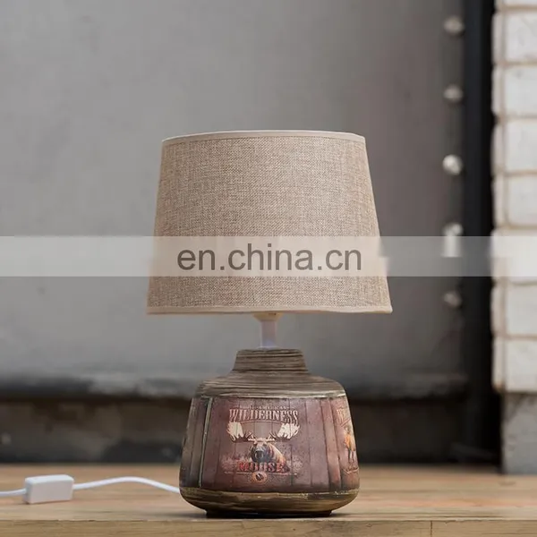 America Modern Custom Art Brown Ceramic Desk Light Cheap Vintage Custom Bedside Table Lamps With Logo photo-6