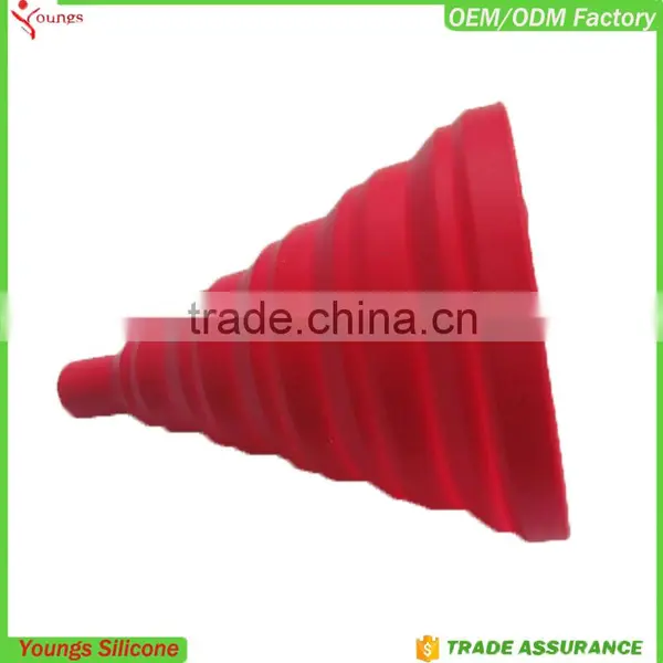 FDA Silicone Funnel Cheap Wholesale Collapsible Funnel Silicone Kitchen Funnel photo-3