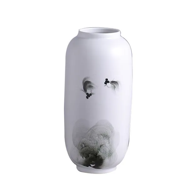Classical Creative Abstract Modern Simple Lotus Pond Inlay Flat And Round Ceravise Vase photo-5