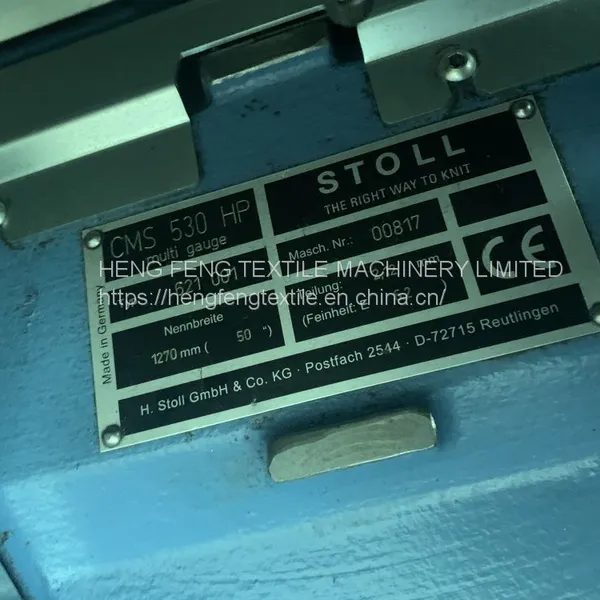 Stoll Computerised Flat Knitting Machine Cms 530HP E6.2 621001 Year 2011 Used Tricot Fashion Knit Good Sweater photo-3