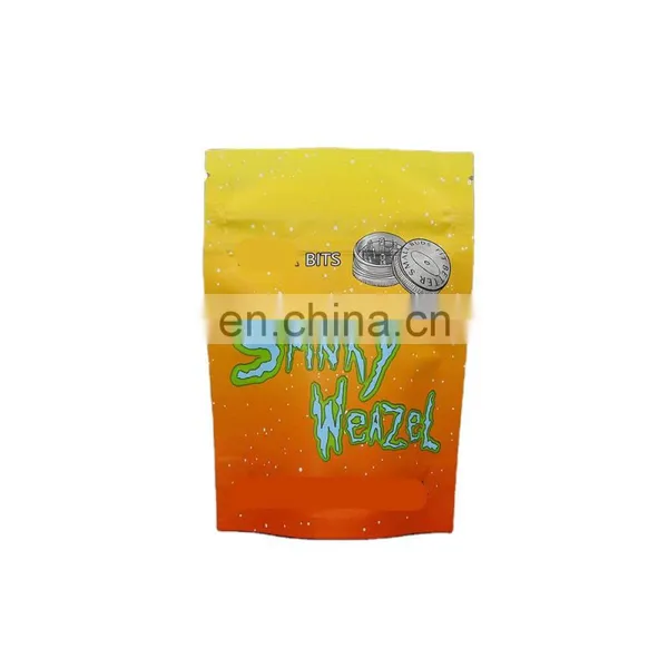 Food Grade smell proof gummies bear turtle pie Edible fronto leaf packaging with zipper