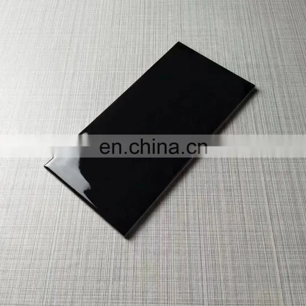 75x150 Nero Black Flat,wavy,beveled Edge Ceramic Glazed Kitchen Bathroom Matte Subway Ceramic Wall Tile OW082 photo-3