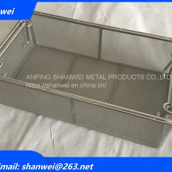 Sterilizing Trays Micro Instruments Tray With Drop Handle Wire Mesh Trays Perforated Baskets photo-2