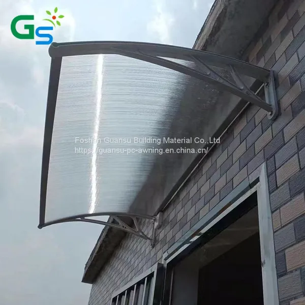 Strong Plastic Bracket UV-protective Polycarbonate Hollow Sheet Door Awning in Factory Price photo-4