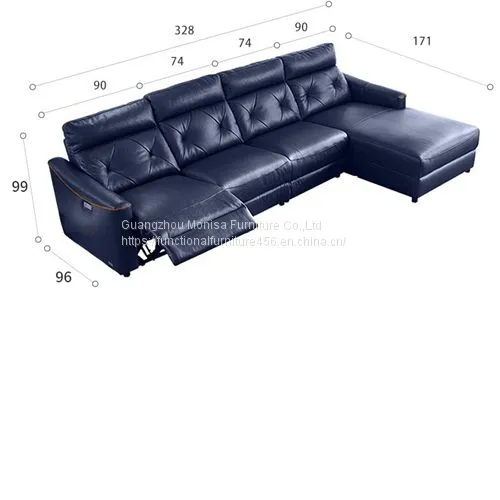 Italian-Style Sofa Cinema Living Room Minimalist Combination First Layer Cowhide Corner Sofa photo-4