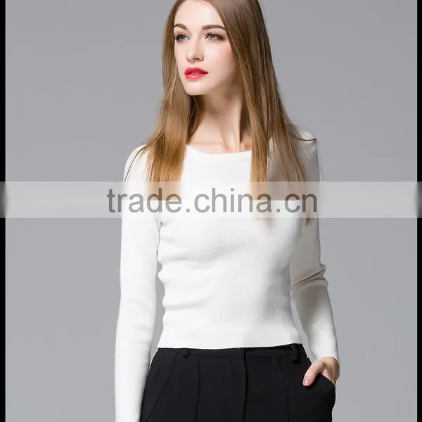 Fashion Design Custom Woolen Knit Sweater Pullover Collar for Young Ladies photo-2