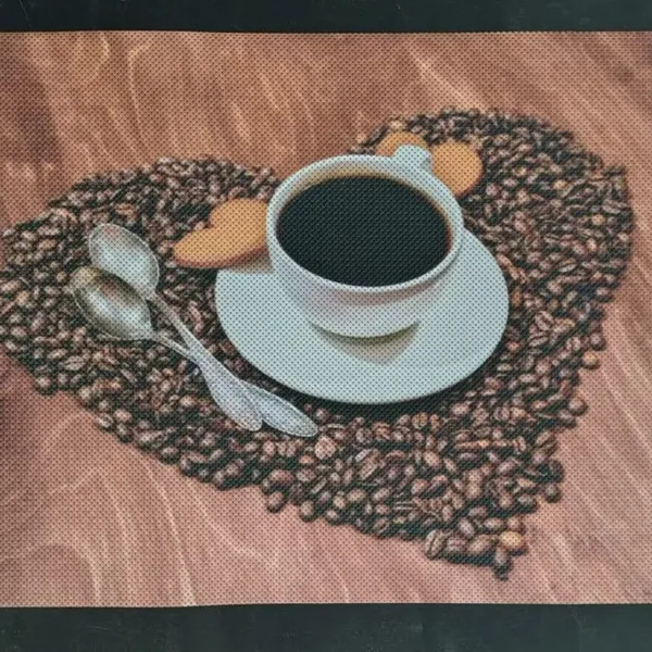 Coffee Printed Placemats Set of 6 Pvc Print Coffee Placemats Non-Slip Wipeable Table Mats for Coffee House photo-4