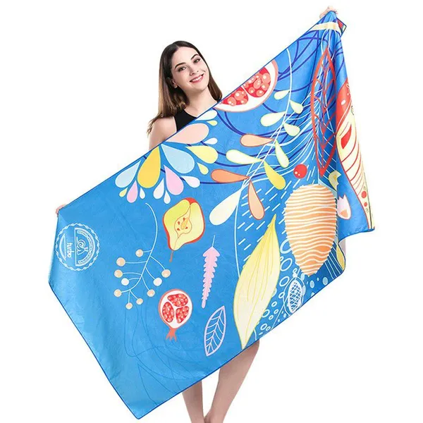 Custom Double Sided Velour Microfiber Sand Free Quick Dry Beach Towel photo-4