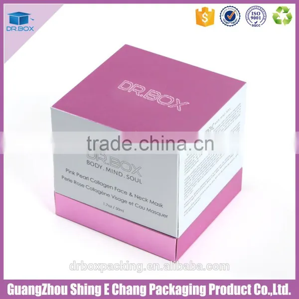 Luxury Pink Paperboard Cosmetic Box With Plastic Holder Insert photo-2