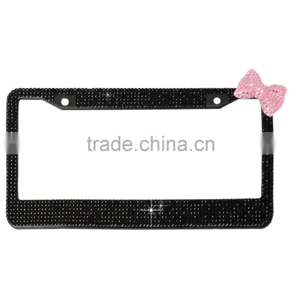 Rhinestone Bling Girls License Plate Frames Crystals With Bow photo-3