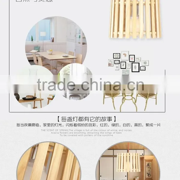 Wooden LED Pendant Light JK-8005B-06 Modern Fashion Designed Solid Wooden Pendant Lamp for Shops photo-4