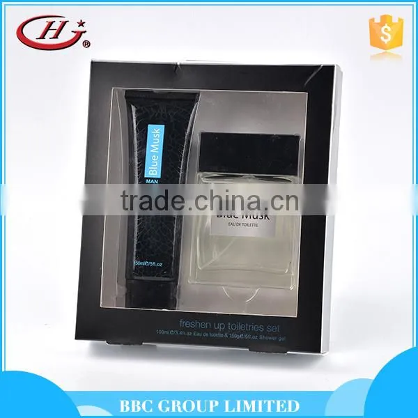 BBC Men's Range Man Suit 001 Hot Selling Portable Paper Box Skin Care 2pcs Perfume Lotion Bath Sets for Men photo-2