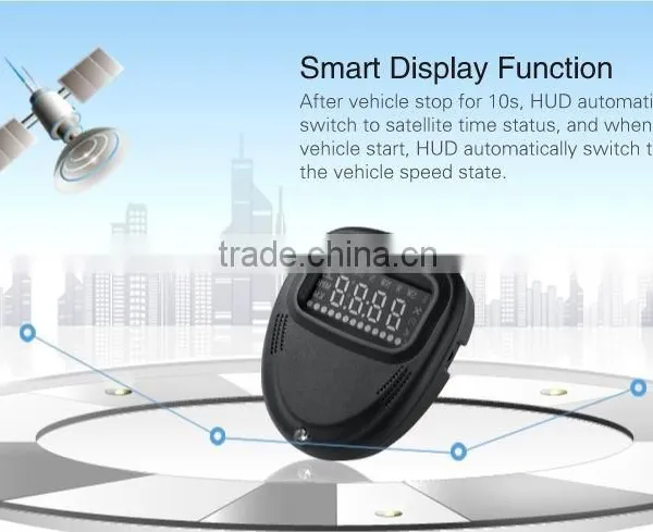A1 2.0 Inch Car GPS HUD Head Up Display Vehicle-mounted Security System, Support Speed & Real Time & Altitude & Over Speed Alarm photo-5