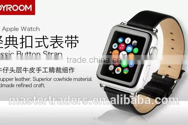 Original Joyroom Genuine Leather Classic Button Strap Watch Band Wrist Strap For 38MM Apple Watch MT-3625 photo-3