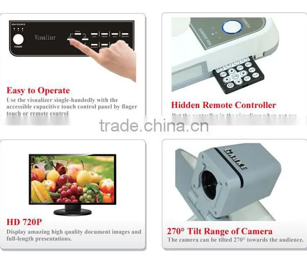 Hot Selling Portable Visualizer Document Scanner LED Lights Touch Screen Controller Portable Document Camera Visual Presenter photo-3