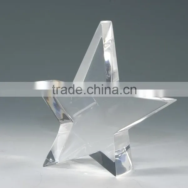 star shape clear solid acrylic block photo frame
