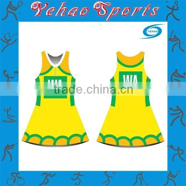 Popular Cheap Wholesale Full Sublimation Printing Team Netball Dress photo-4