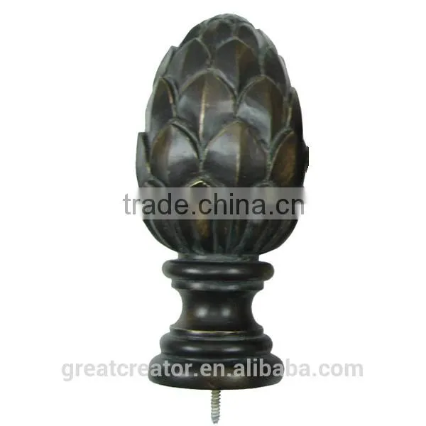 Antique Gold Leaf Large Artichoke Finial photo-3