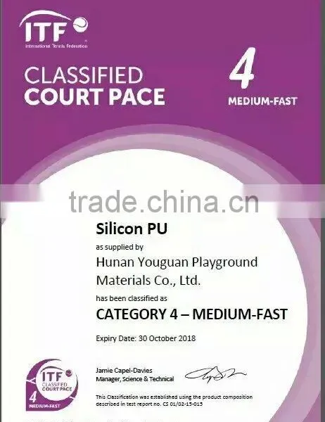 ITF Certified Silicone PU Court Surface for Stadium Volleyball/Basketball/Tennis/Badminton Court photo-3
