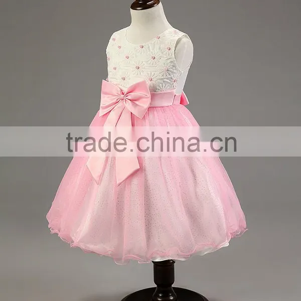 Lastest Wholesale Pink Chiffon Layered Dress Flower Girl Net Dresses TR-WS33 photo-3