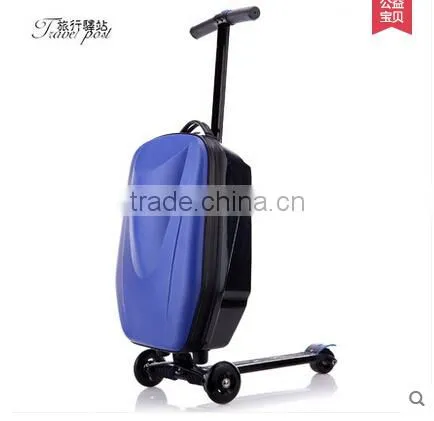 Blue Color Fashion Design Cabin Size Scooter Suitcase