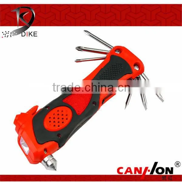 multi-functional safety hammer with tire gauge