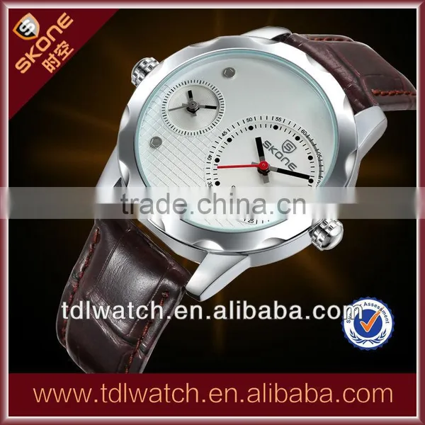 SKONE-EG Dual Time Wrist Watches for Men/quartz Watch Men