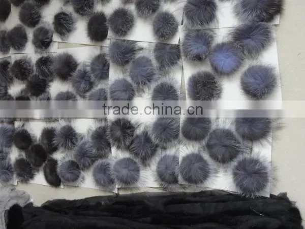 The Most Popular Silver Fox Fur Ball Key Chain / Fox Fur PomPoms photo-2