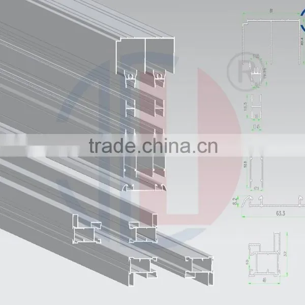 High Quality Anodized Aluminium Profile For Wardrobe Sliding Door photo-3
