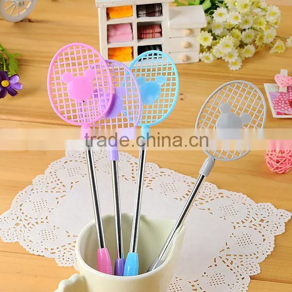 Stock Wholesale Cheap Badminton Racket Shape Pen Advertisement Sample
