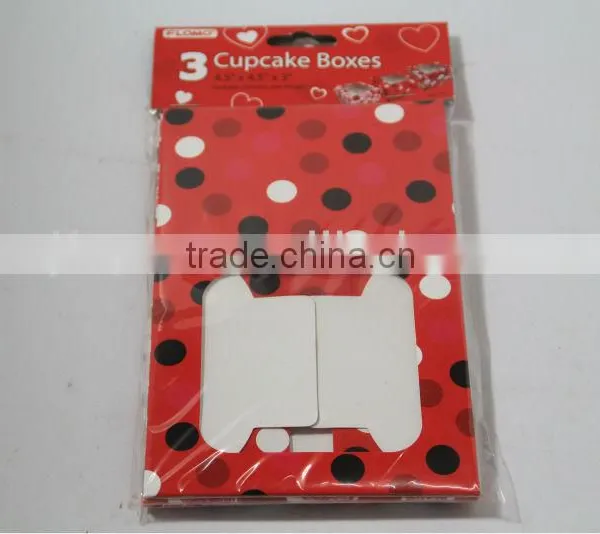 3 Red Cupcake Boxes