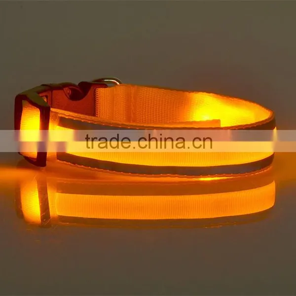 Lighted up LED Collar Striped Mesh Nylon Collar photo-6