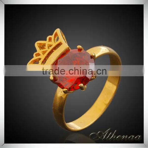 18K Gold Western Style Bling Zircon Crown Ring Latest Wedding Ring Designs