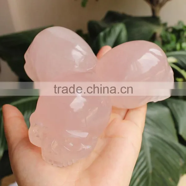 Natural Rose Crystal Skull Pink Quartz Crystal Skulls for Sale photo-4