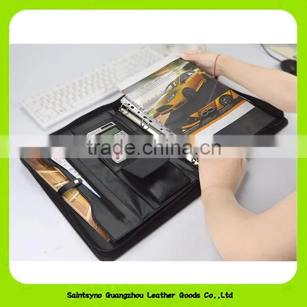 2016 New Arrival Leather Business Card Folder a4 Leather Bound Folder photo-6