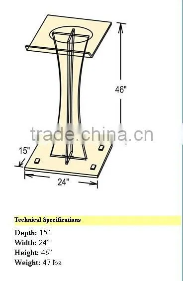 Clear Acrylic Curved Organic Glass Pulpit For Church photo-2