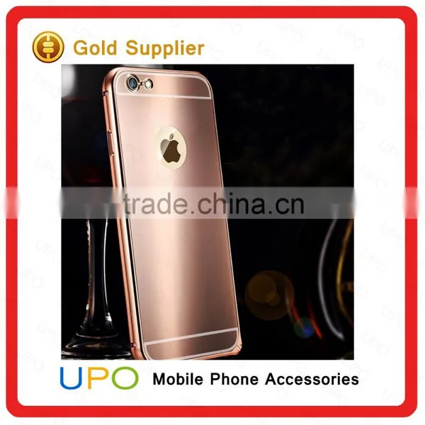[UPO] New Arrival Luxury Electroplating Mirror Bright Aluminum Metal Cell Phone Case for IPhone 6 Plus photo-3