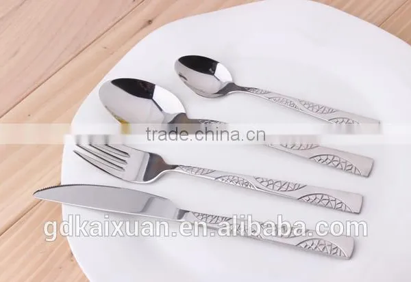 Fashional Design Stamped Pattern Stainless Steel Cutlery Set KX-S146 photo-2