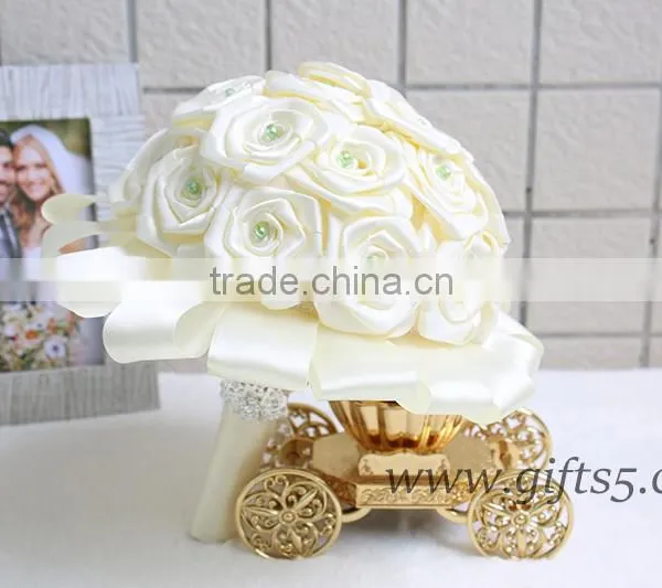 2016 Latest Handmade Wedding Flower Bouquet With Crystals photo-3
