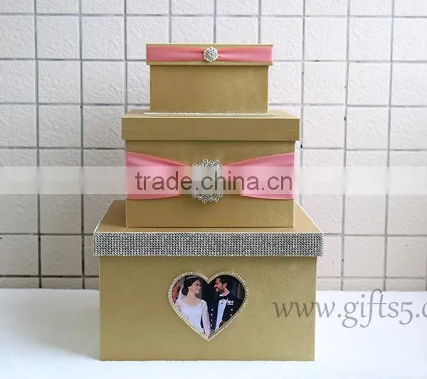 Excellent Wedding Keepsake Box Large Wedding Gift Card Box With Photo Frame photo-2