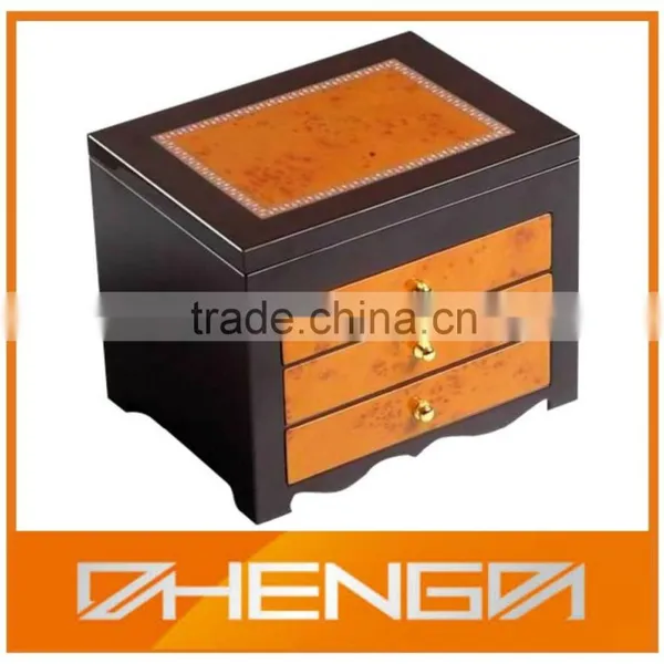 HOT SALE Factory Price Custom Made-in-china Black Piano Lacquer Small Wooden Drawer Storage Box (ZDS-SJF019) photo-3