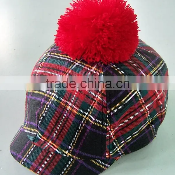 Hot Plaid Ladies Fashion Cap With Ball on the Top photo-2