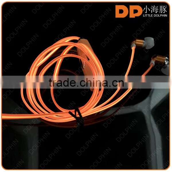 Light up Earphone Stereo Cute and Cheap Glowing el Earphones for Mobile Phone photo-4