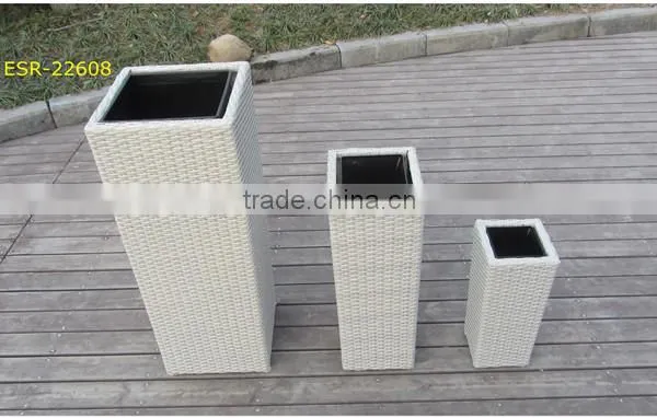 Big Indoor Outdoor Wicker Square Flower Pot photo-3