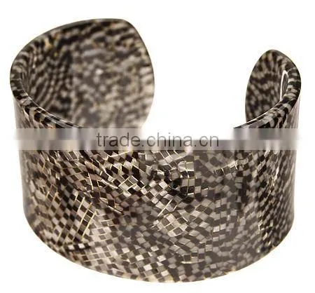Cellulose Acetate Handmade Tortoise Shell Cuff Bracelet photo-3