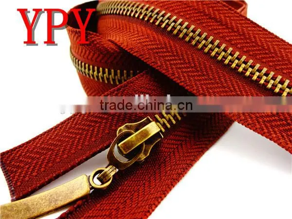 5# Antique Brass Metal Zipper for Outer Garment