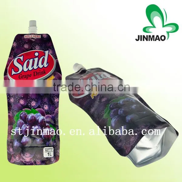 Colorful Printing Side Gusset Fruit Juice Spout Plastic Bag photo-2